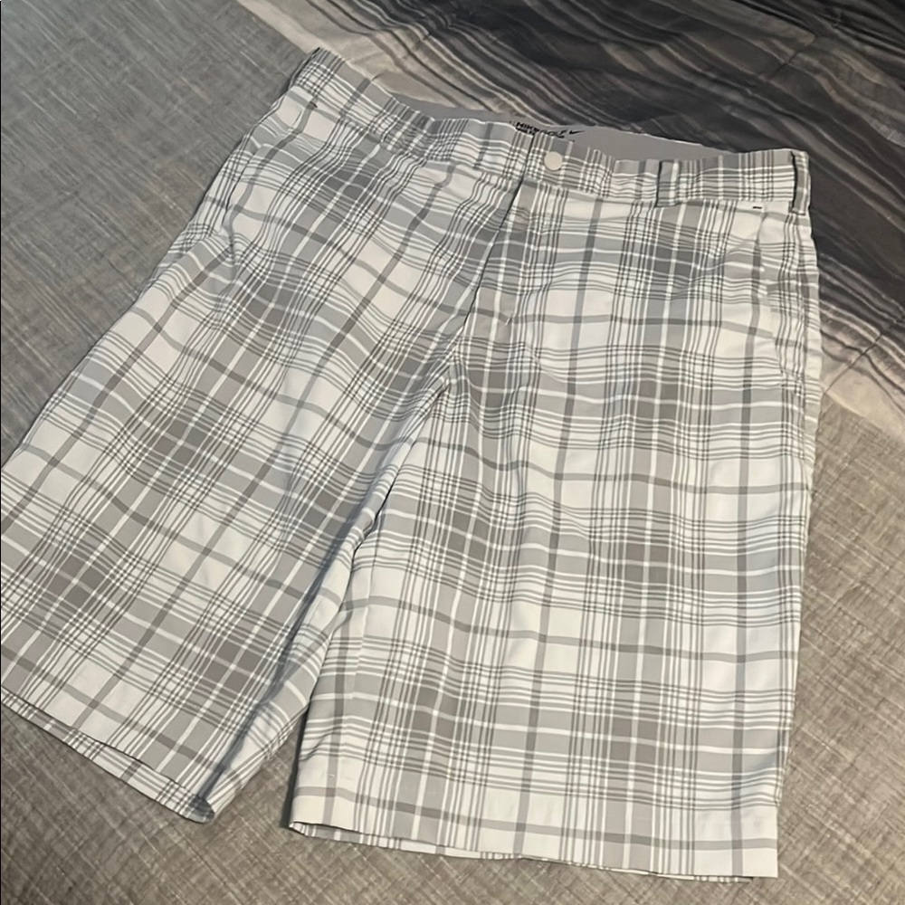 Nike Gray and White Flat Front Shorts